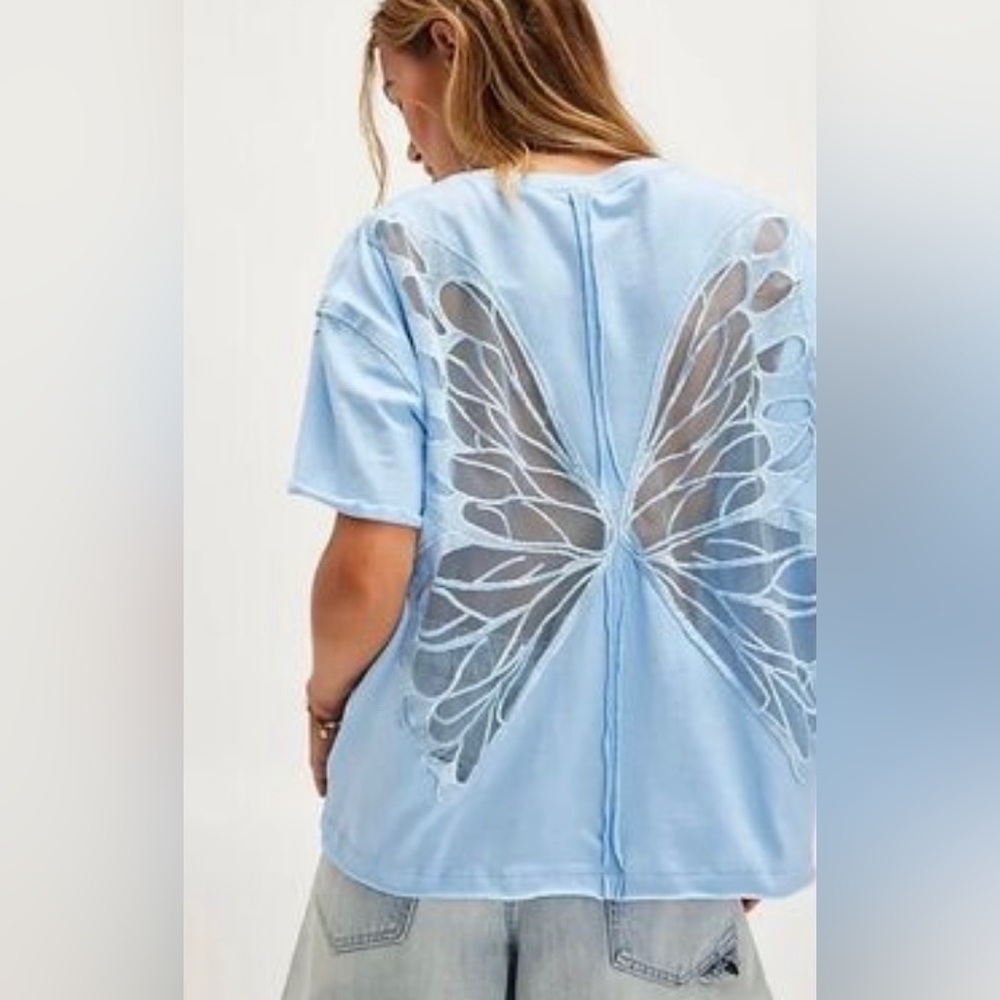 Tricia Fix Butterfly Tee Free People size Large